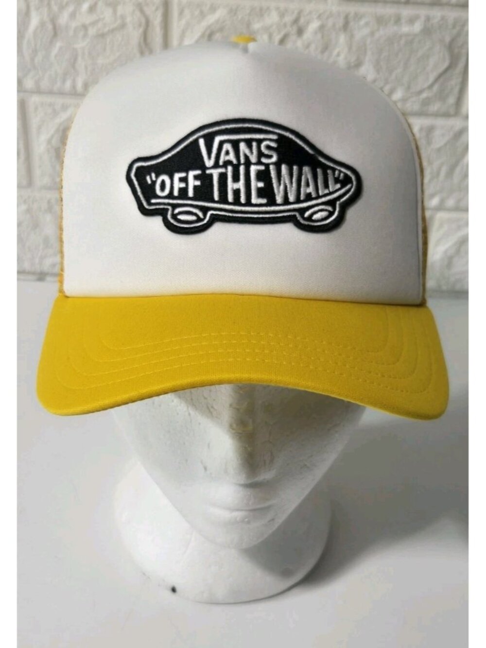 Vans Classic Patch Trucker Hat Meshback Snapback One Size Adult Yellow & White